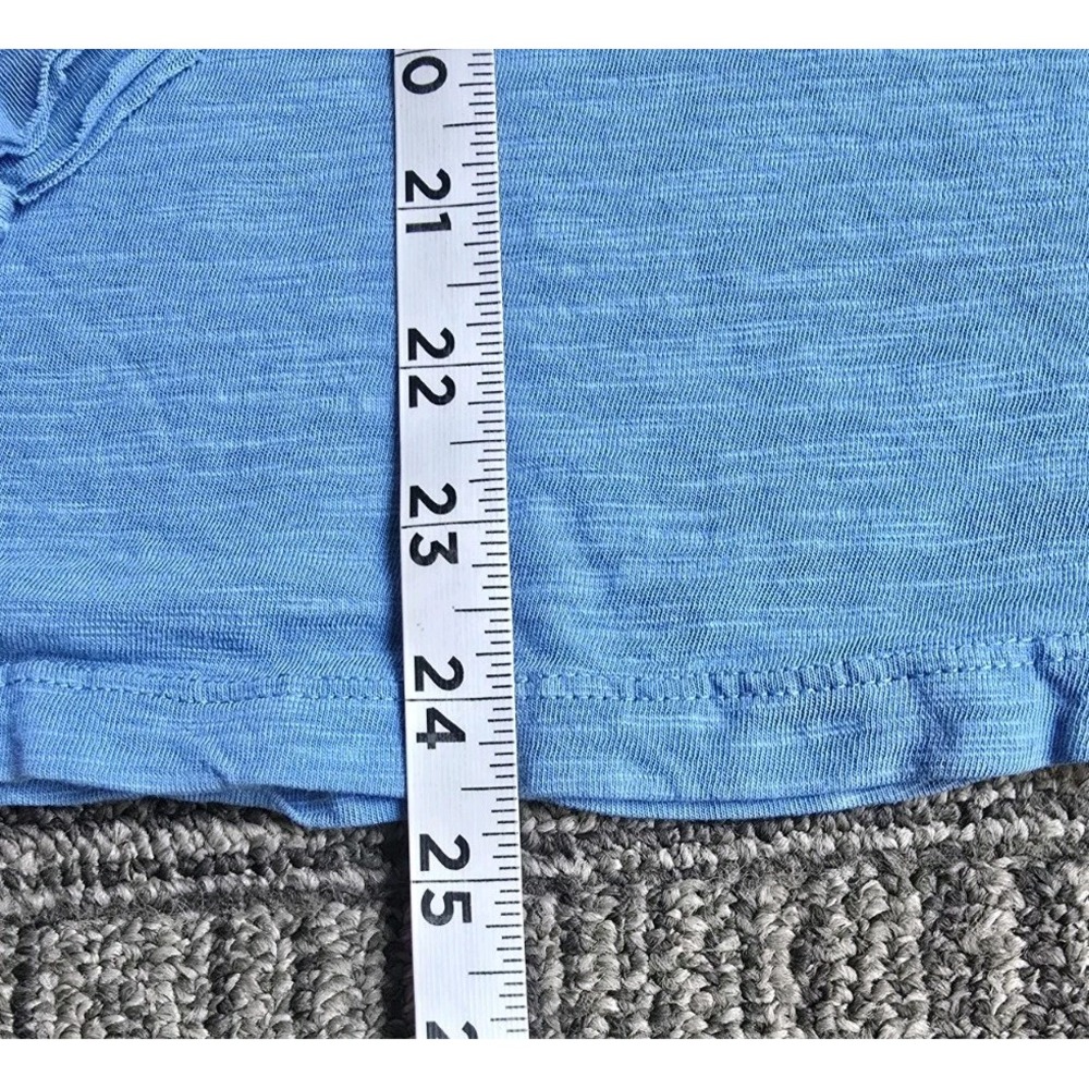 Pilcro Anthro Reconstructed Racer Tee Exposed Seams Long Sleeve Blue Boho L - Picture 4 of 9